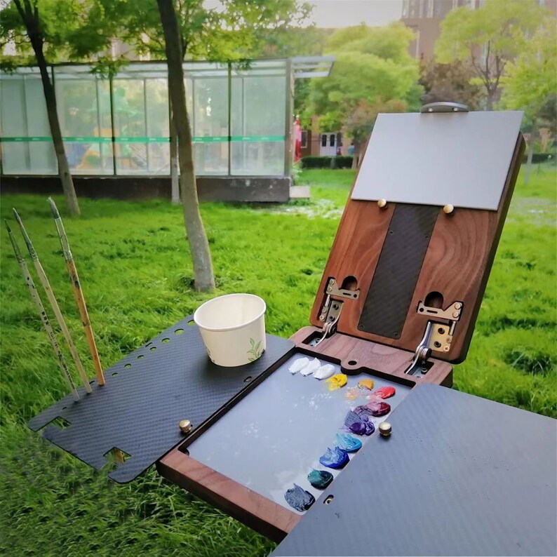 Walnut Wooden Pochade Box Art Box Gift for Artistpochade Box Etsy