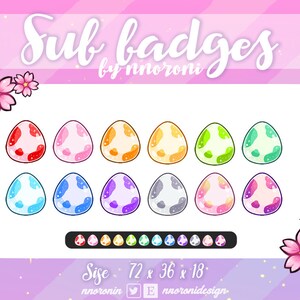 1 Set Egg - Sub badges / twitch emotes/ sub badges/ animated emotes / animated screens / sweet sub badges/ egg badges