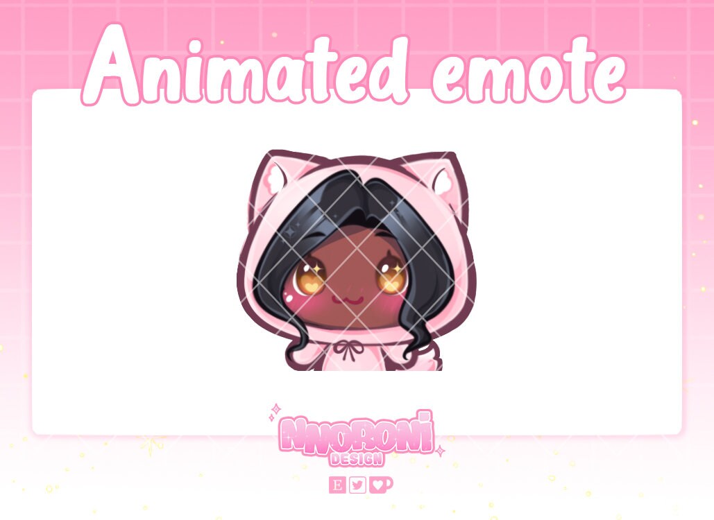 Wiggle Girl Emote Dark Skin Black Hair Brown Eyes - Twitch Emote ...