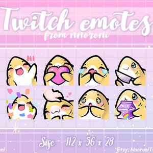 1 set Yellow Shark Emotes - Twitch Emotes / sub badges / bit badges / Cute twitch emotes / cute pig emotes / shark sub badges / custom emotes