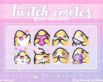 1 set Yellow Shark Emotes - Twitch Emotes / sub badges / bit badges / Cute twitch emotes / cute pig emotes / shark sub badges /custom emotes