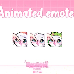 GEANIMEERDE Boop White Cat Emotes - twitch emotes / pinguïn emotes / geanimeerde emotes / twitch badges / kerst emotes / kikker emotes