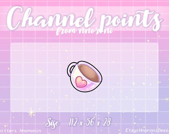 Love Pink Cup - CHANNEL POINTS/ Twitch Emotes/ Sub Badges / animierte Emotes / animierte Bildschirme / süße Sub-Anstecker / Tassenabzeichen / Kaffeeabzeichen