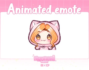 Wiggle Girl-emote Oranje haar Bruine ogen - twitch-emote | geanimeerde emote | schattige emote | anime-emote | twitch-badges
