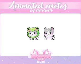 ANIMATED WIGGLE Emote White Grey Cat - Twitch Emotes / animierte Emotes / Wiggle Emotes / Sub Badges / Channel Points / Twitch Panels