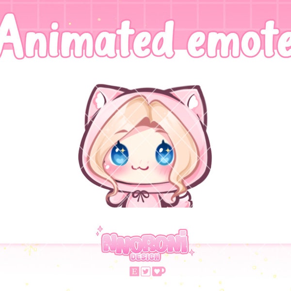 Wiggle Girl emote Blonde hair Blue eyes - twitch emote | animated emote | cute emote | anime emote | twitch badges
