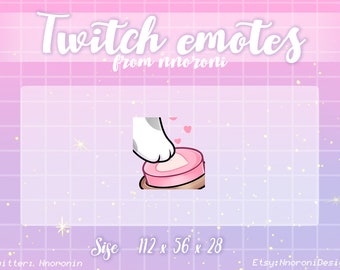 Love Button ANIMIERT Weiß Grau Katze / Hase Emotes - Twitch Emotes / Sub Badges / Custom Emotes / Kaninchen Emotes / Katze Emotes