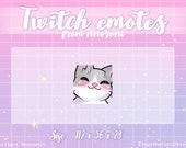 Dance ANIMATED White Gray Cat Emotes - Twitch Emotes / sub badges / custom emotes / Cute twitch emotes / cat emotes / dance emote cat