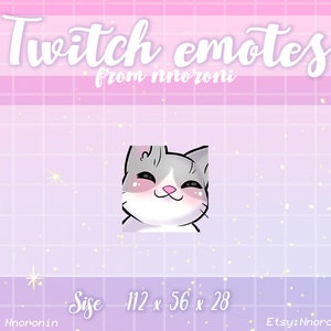 Dance ANIMATED White Grey Cat Emotes - Twitch Emotes / Sub Badges / Custom Emotes / Süße Twitch Emotes / Katzen Emotes / Tanz Emote Katze