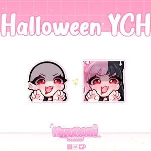 VAMPIRE BOO YCH Twitch custom emotes comission - twitch emotes | halloween emotes | animated emotes | twitch badges | commission twitch