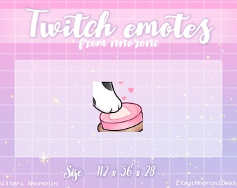 Love Button ANIMATED White Balck Cat / Rabbit Emotes  - Twitch Emotes / sub badges / custom emotes / rabbit emotes / cat emotes