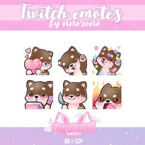 1 ANIMATED Set Shiba Inu Brown - Twitch Emotes / sub badges / animated emotes / shiba inu emotes / dog emote / dog sub badges