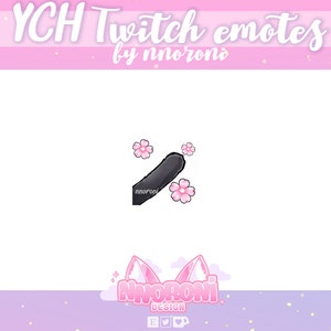 GEANIMEERDE EMOTE Tail Black - geanimeerde emotes / cat emotes / chibi emote / anime emote / tail emote / twitch emotes / sub badges