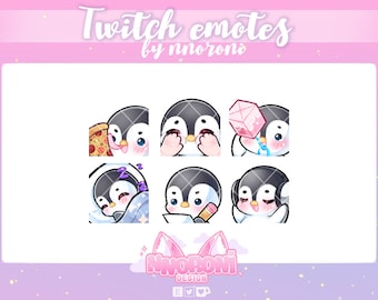 4 Set NEUE Pinguin Emotes SCHWARZ - zuckende Emotes / Pinguin Emotes / animierte Emotes / zucken Abzeichen / Kanalpunkte