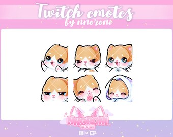 3 Set NIEUWE Cat Emotes Wit Rood - twitch emotes / pinguïn emotes / geanimeerde emotes / twitch badges /
