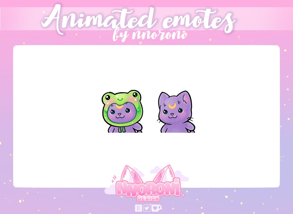 ANIMATED WIGGLE Emote Purple Moon Cat - twitch emotes / animated emotes / wiggle emotes / sub badges /channel  points / twitch panels
