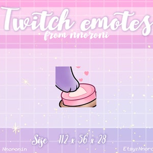 Love Button ANIMATED Purple Cat / Rabbit Emotes - Twitch Emotes / sub badges / aangepaste emotes / konijn emotes / kat emotes