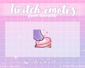 Love Button ANIMATED Purple Cat / Rabbit Emotes - Twitch Emotes / sub badges / aangepaste emotes / konijn emotes / kat emotes