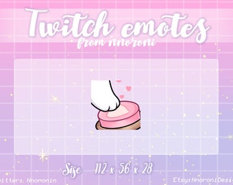 Love Button ANIMATED White Cat / Rabbit Emotes  - Twitch Emotes / sub badges / custom emotes / rabbit emotes / cat emotes