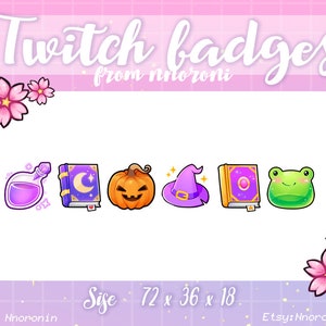 Odznaki subskrybentów Halloween Witch - odznaki Twitch/emotikony Twitch/niestandardowe emotikony Twitch/niestandardowe odznaki Twitch/odznaki pingwinów/punkty kanału