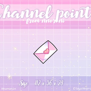 Love Pink Envelope / Carta - CHANNEL POINTS / twitch emotes / sub badges / animated emotes / animated screens / sweet sub badges / cake badges