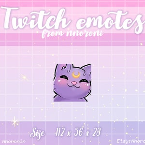 Tanz ANIMIERT Lila Mond Katze Emotes - Twitch Emotes / Sub Badges / Custom Emotes / Süße Twitch Emotes / Katze Emotes / Tanz Emote Katze