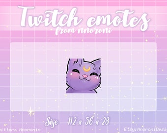Dance ANIMATED Purple Moon Cat Emotes  - Twitch Emotes / sub badges / custom emotes / Cute twitch emotes / cat emotes / dance emote cat