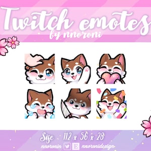 1 set White Brown Husky - Twitch Emotes dog / sub badges / bit badges / custom emotes /  dog emotes / dog sub badges/ husky emote
