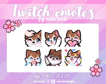 1 set White Brown Husky - Twitch Emotes hond / sub badges / bit badges / aangepaste emotes / hond emotes / hond sub badges / husky emote