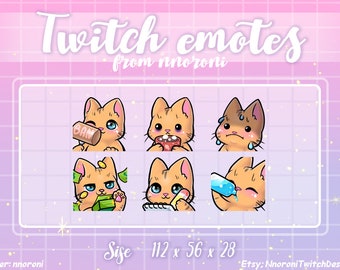 4 set Red cat - Twitch Emotes / sub badges / bit badges / Kawaii cat / Cute twitch emotes / cute cat / cat sub badges