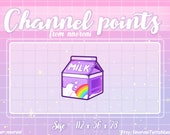Rainbow Milk box - CHANNEL POINTS /Kawaii / Cute sub badges / Badges for streamers / animated emotes / milk box / sub badges/ twitch emotes
