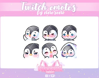 3 Set NEW Penguin Emotes BLACK - twitch emotes / penguin emotes / animated emotes / twitch badges / channel points