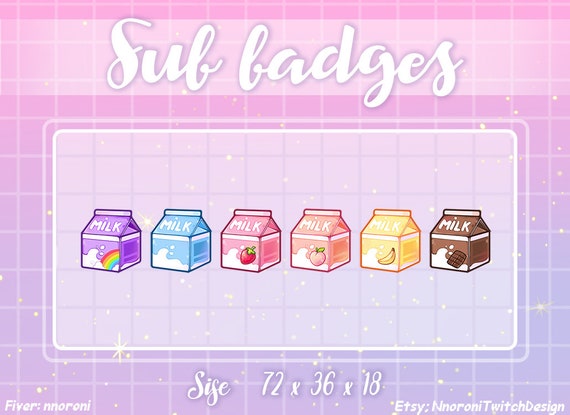 Custom Sub Badge Set Cute Bit Badges Twitch Emote Design 