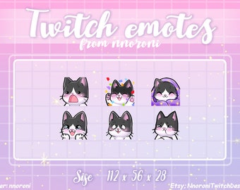 2Er Set ANIMATED White Black Cat - Twitch Emotes / Twitch Emotes / kawaii Emotes / Sub Badges / Twitch Emotes / Cat Emotes / animierte Emote