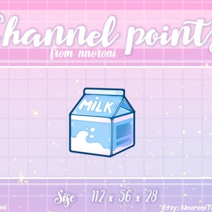 Milk box - CHANNEL POINTS / Kawaii / Leuke sub badges / Badges voor streamers / geanimeerde emotes / milk box / sub badges / twitch emotes