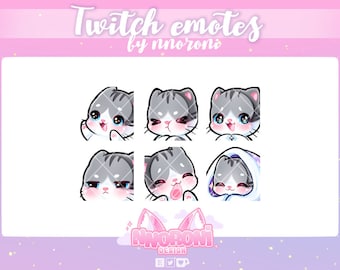 3 Set ANIMATED  NEW Cat Emotes White Gray - twitch emotes / penguin emotes / animated emotes / twitch badges /
