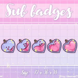 Pink Heat  Bottle Sub Badges - twitch badges/ twitch emotes / custom twitch emotes / custom twitch badges / heart badges /channel points