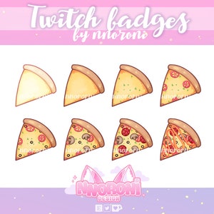 Pizza Sub Badges - Sub badges / twitch emotes/ sub badges / sweet sub badges/ pizza badges
