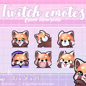 2 set ANIMATED Red Panda Emotes - Twitch Emotes / sub insignias / emotes personalizados / Lindos emoticonos de contracción / emotes de panda rojo / sub insignias de panda rojo