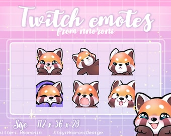 2 set GEANIMEERDE Rode Panda Emotes - Twitch Emotes / sub badges / aangepaste emotes / Leuke twitch emotes / rode panda emotes / rode panda sub badges