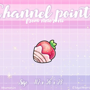 Strawberries in chocolate - CHANNEL POINTS/ twitch emotes/ sub badges/ animated emotes/animated screens /sweet sub badges/strawberry badges