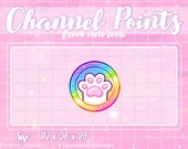 Rainbow Coin with Paw - CHANNEL POINTS / Cute sub badges / Badges for streamers / animated emotes / paws badges / custom twitch emotes