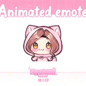 Wiggle Mädchen emote Braune Haare Braune Augen - twitch emote | animiertes Emote | süßes Emote | Anime Emote | zuckende Abzeichen