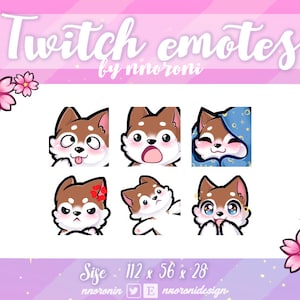 2 set White Brown Husky - Twitch Emotes dog / sub badges / bit badges / custom emotes /  dog emotes / dog sub badges/ husky emote