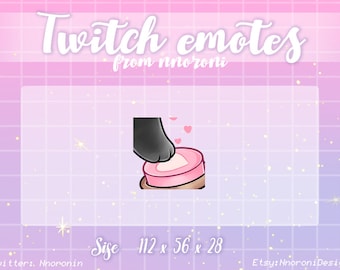 Love Button ANIMATED White Cat / Rabbit Emotes  - Twitch Emotes / sub badges / custom emotes / rabbit emotes / cat emotes