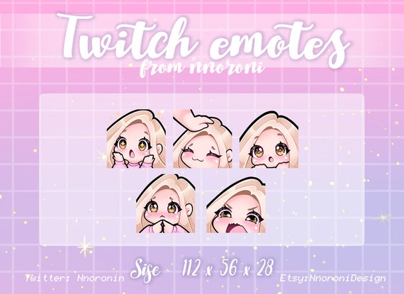 2 set Cute Chibi Girl Emote Cabello rubio Ojos marrones - Etsy España 2 set Cute Chibi Girl Emote Cabello rubio Ojos marrones - Etsy España