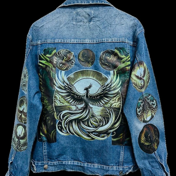 Phoenix CUSTOMIZED vintage 80's 90's trucker denim jeans veste S-XXL