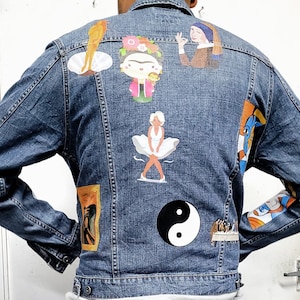 Classic Arts CUSTOMISED vintage 80&#39;s 90&#39;s trucker denim jeans jacket S-XXL