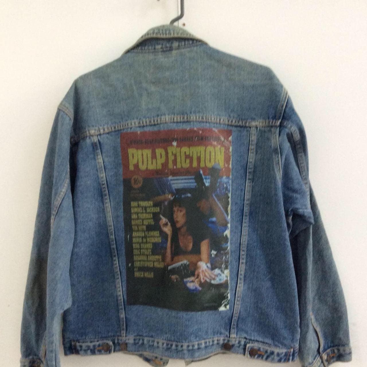 Pulp fiction customised vintage 80's 90's trucker denim jeans jacket S-XXL
