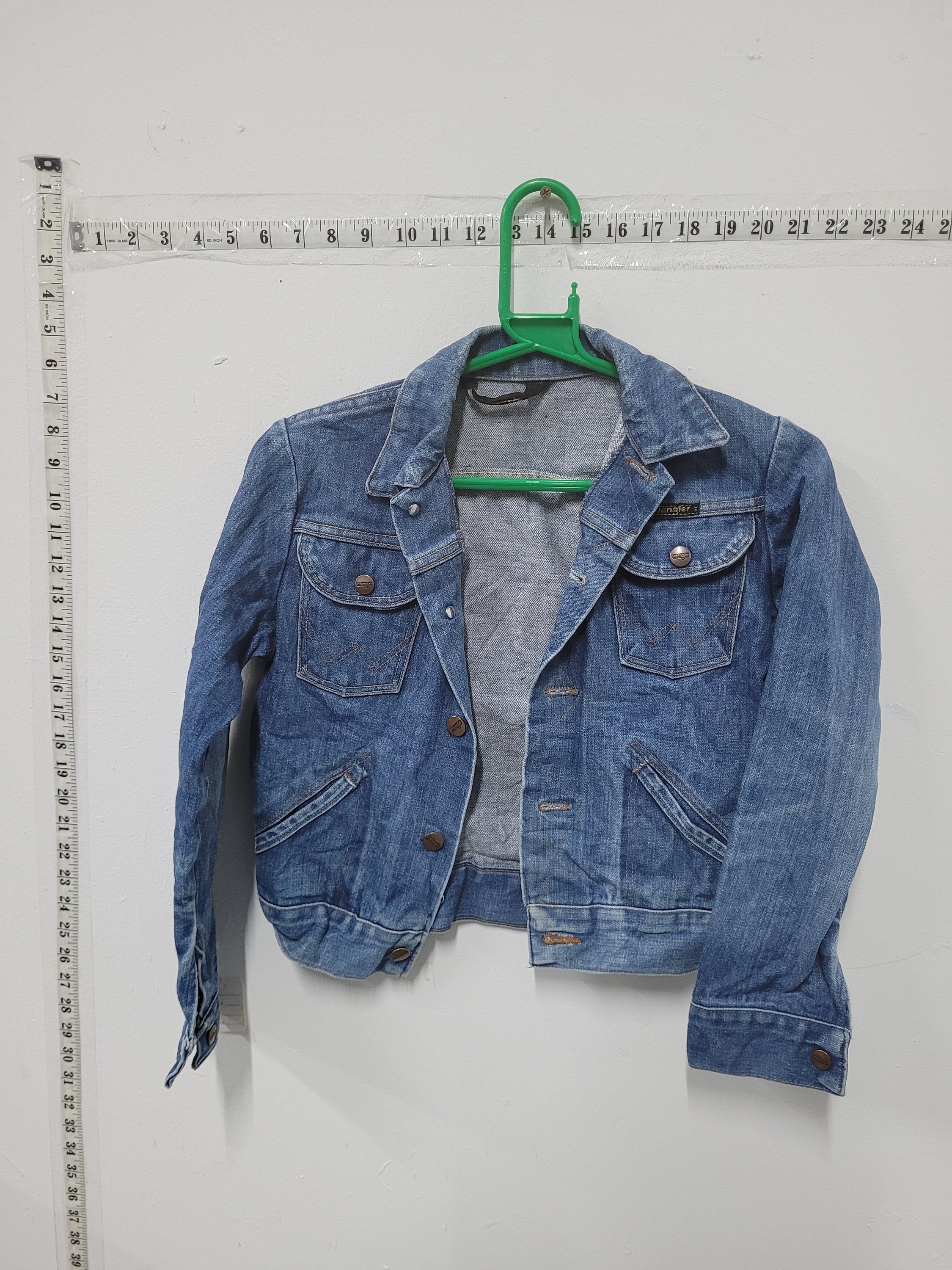 vintage 80's 90's wrangler custom trucker denim jeans jacket size small C13